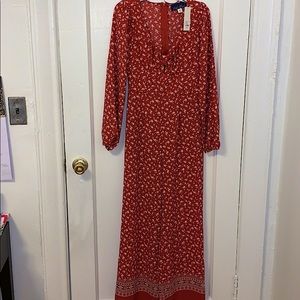 Bohemian style jumpsuit size XS rust orange